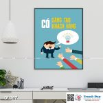 Tranh động lực trang trí phòng làm việc - Có sáng tạo, có khách hàng - DL397