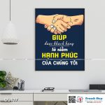 Tranh động lực trang trí phòng làm việc - Giúp được khách hàng là niềm hạnh phúc của chúng tôi - DL407