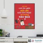Tranh động lực trang trí phòng làm việc - Mỗi khi cơn tức giận nổi lên hãy suy nghĩ về những hậu quả - DL408
