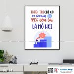 Tranh động lực trang trí phòng làm việc - Thiên tài chỉ có 1% cảm hứng và 99% còn lại là mồ hôi - DL418