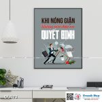 Tranh động lực trang trí phòng làm việc - Khi nóng giận không nên đưa ra quyết định - DL423