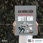 Tranh động lực trang trí phòng làm việc - Khi nóng giận không nên đưa ra quyết định - DL423 - Ảnh 3