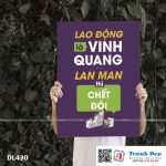 Tranh động lực trang trí phòng làm việc - Lao động là vinh quang, lan man thì chết đói - DL430 - Ảnh 3