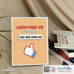 Tranh động lực để bàn làm việc - Luôn phục vụ khách hàng trên mức mong đợi - SDB549