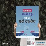 Tranh động lực trang trí phòng làm việc - Không có thất bại, chỉ có bỏ cuộc - DL674 - Ảnh 3