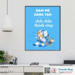 Tranh động lực trang trí phòng làm việc - Đam mê, sáng tạo chắc chắn thành công - DL679