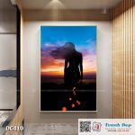 Tranh đơn canvas treo tường Decor Cô gái và hoàng hôn - DC410