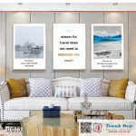 Bộ 3 tranh canvas treo tường Decor Tranh quotes phong cảnh - DC461
