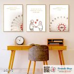 Bộ 3 tranh canvas treo tường Decor Tranh quotes đu quay tình yêu - DC475
