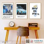 Bộ 3 tranh canvas treo tường Decor Tranh quotes tone xanh biển - DC476