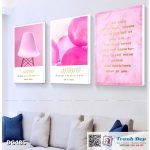 Bộ 3 tranh canvas treo tường Decor Tranh quotes tone hồng - DC485