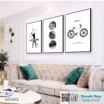 Bộ 3 tranh canvas treo tường Decor Phong cách tối giản - DC493