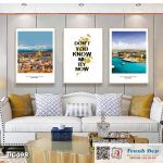 Bộ 3 tranh canvas treo tường Decor Tranh quotes phong cảnh Châu Âu - DC498