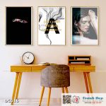 Bộ 3 tranh canvas treo tường Decor Tranh quotes cô gái nghệ thuật - DC516