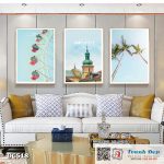 Bộ 3 tranh canvas treo tường Decor Tranh quotes địa danh - DC518