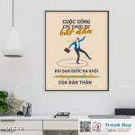 Tranh động lực trang trí phòng làm việc - Cuộc sống chỉ thực sự bắt đầu khi bạn bước ra khỏi vùng an toàn - DL688