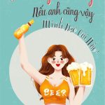 Tranh trang trí quán bia, quán nhậu BIA005-Đô em cũng được vài ly, nếu anh cũng vậy mình dzô cái nào - Ảnh 3