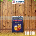 Tranh trang trí quán bia, quán nhậu BIA008-Mồi ngon phải có bạn hiền mới ngon