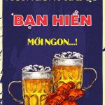 Tranh trang trí quán bia, quán nhậu BIA008-Mồi ngon phải có bạn hiền mới ngon - Ảnh 2