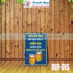 Tranh trang trí quán bia, quán nhậu BIA015-Quán em bán kiếm từng li, mến em khách đến đừng ghi sổ vàng