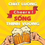 Tranh trang trí quán bia, quán nhậu BIA020-Uống chất lượng, sống thịnh vượng - Ảnh 2