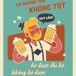 Tranh trang trí quán bia, quán nhậu BIA035-Rượu bia thuốc là là những thứ không tốt, bỏ được thì bỏ, không bỏ được ở đây có bán - Ảnh 2